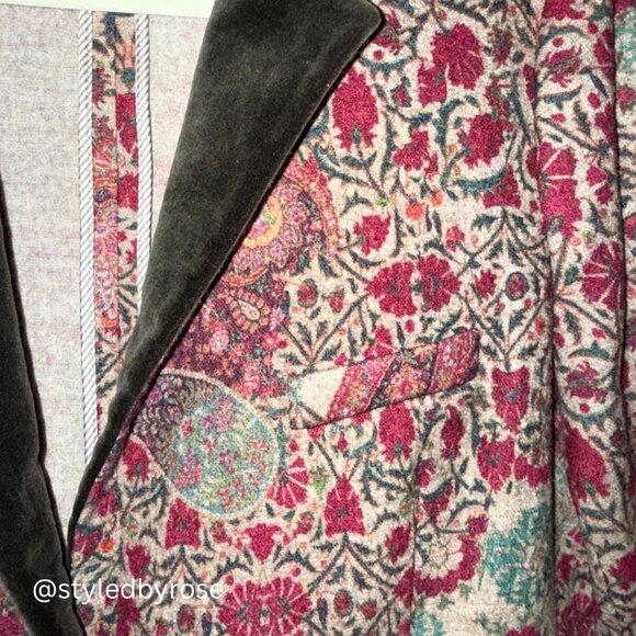 Vintage ETRO Women's Blazer Jacket in Wool Silk Blend Paisley Pattern Sz 48, M/L - Picture 7 of 12